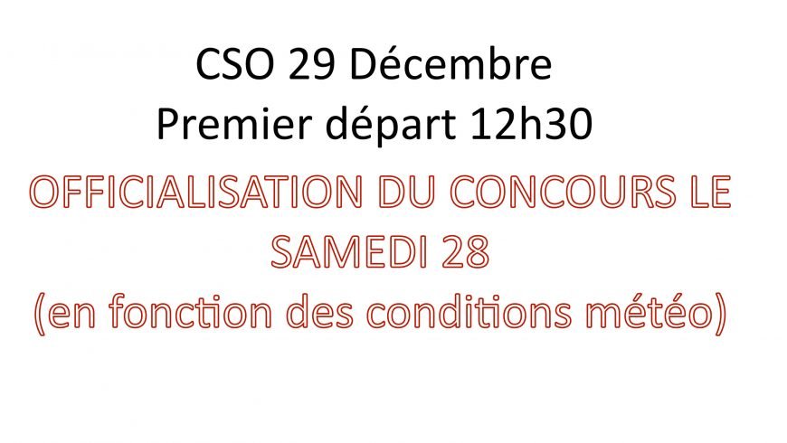 IMPORTANT : CSO 29 Janvier